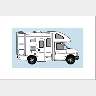 Campervan cartoon illustration Posters and Art